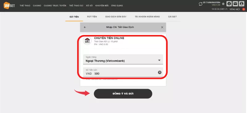 Nạp tiền 188bet chưa bao giờ đơn giản đến vậy 13 điền thông tin nạp tiền 188bet online