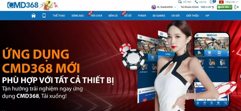 Review nhà cái bóng đá CMD368 - Hướng dẫn chơi cá độ CMD368 6 Trang chủ CMD368