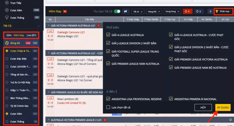 M88 Betting Site Review - Online Football Betting Guide 15 Chọn trận đấu và kèo cá cược bóng đá M88