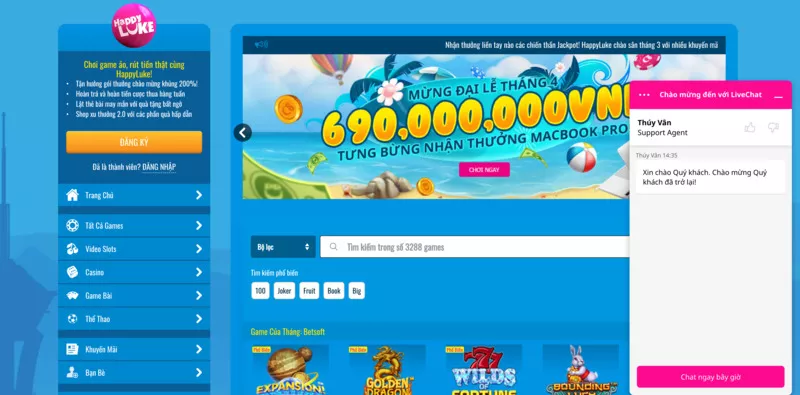 Website cá cược uy tín Happyluke - Hướng dẫn chơi Happyluke 6 Giao diện Happyluke đơn giản, tươi mới