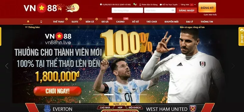 Trang cá độ uy tín VN88 - Cách cá cược bóng đá Vn88 10 giao diện nhà cái vn88