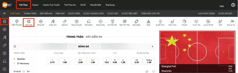 Web cá độ uy tín 188Bet - Hướng dẫn chơi cá cược bóng đá 188Bet chuẩn 17 Truy cập trang bóng đá 188Bet