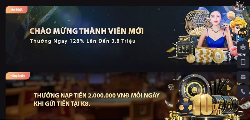 Đăng ký K8 trong vòng 5 phút chuẩn xác 25 Khuyến mãi chào mừng thành viên mới K8