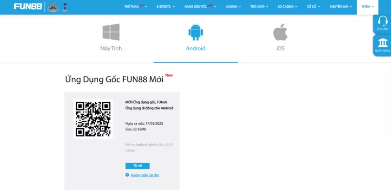 Ứng dụng Fun88 - Cách tải Fun88 mobile trải nghiệm trò chơi thú vị 9 Quét mã QR ứng dụng Fun88