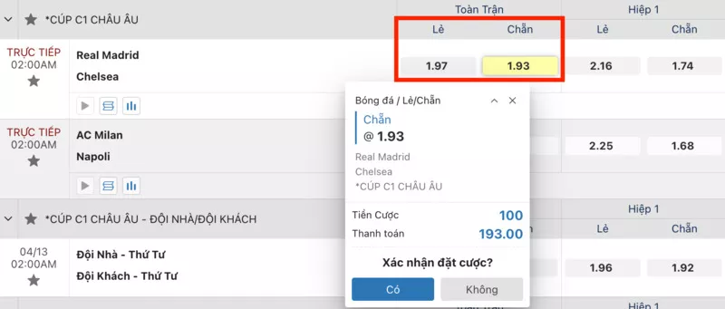 Kèo chẵn lẻ - Cách chơi kèo chẵn lẻ trong cá cược bóng đá online 36 Cách tính tiền thắng cược trong kèo chẵn lẻ ra sao?