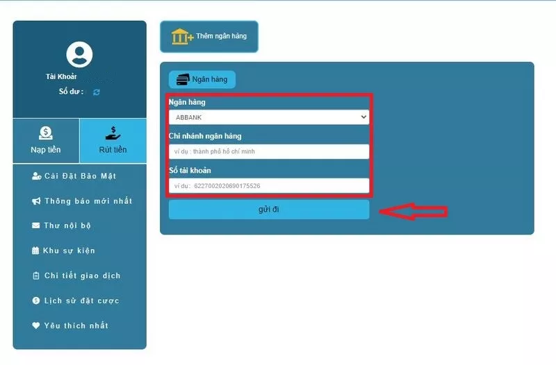 Hướng dẫn rút tiền Shbet về tài khoản nhanh và đơn giản nhất 10 Cập nhật thông tin tài khoản ngân hàng
