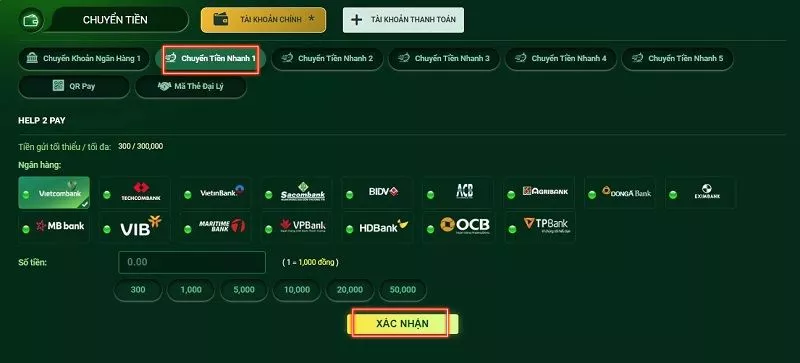 Hướng dẫn nạp tiền Fb88 trong vòng 3 phút 18 Nạp tiền Fb88 qua Help2Pay chi tiết