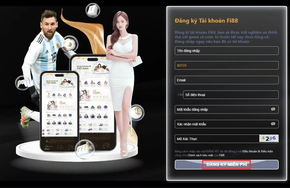 Hướng dẫn đăng ký Fi88 nhanh chóng chỉ với 3 bước 7 Điền thông tin đăng ký Fi88