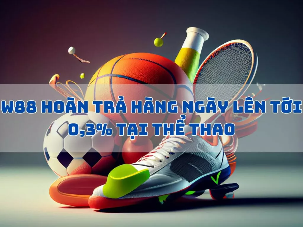 Hoàn trả hấp dẫn 0,3% tại Thể Thao W88 - Cược nhiều, nhận nhiều! 1 w88 hoan tra hang ngay den 03 tai the thao